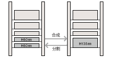 H60㎜とH135㎜を変更する場合